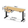 Oikiture 160cm Electric Standing Desk - Oak