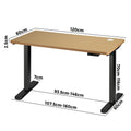 Oikiture 120cm Electric Standing Desk - Oak