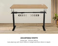 Oikiture 120cm Electric Standing Desk - Oak
