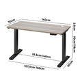 Oikiture 140cm Electric Standing Desk - Grey Oak