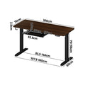 Oikiture 160cm Electric Standing Desk - Walnut