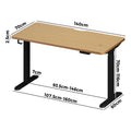 Oikiture 140cm Electric Standing Desk - Oak