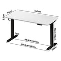 Oikiture 140cm Electric Standing Desk - White