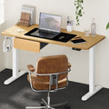 Oikiture 150cm Electric Standing Desk - Oak