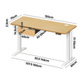 Oikiture 150cm Electric Standing Desk - Oak