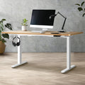 Oikiture 120cm Electric Standing Desk - Oak