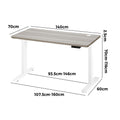 Oikiture 140cm Electric Standing Desk - Grey Oak