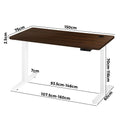 Oikiture 150cm Electric Standing Desk - Walnut