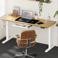 Oikiture 160cm Electric Standing Desk - Oak