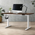 Oikiture 160cm Electric Standing Desk - Walnut