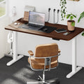 Oikiture 140cm Electric Standing Desk - Walnut