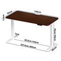 Oikiture 140cm Electric Standing Desk - Walnut