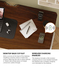 Oikiture 140cm Electric Standing Desk - Walnut
