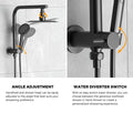 10" Round Rain Shower Head Set 3-Mode Handheld Gooseneck Black - product image 9