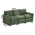 Oikiture 3 Seater Sofa Cushion Lounge Couch - Green