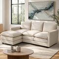 Oikiture 3-Seater Sofa with Ottoman - Beige