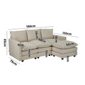 Oikiture 3-Seater Sofa with Ottoman