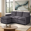 Oikiture 3-Seater Sofa with Ottoman - Grey