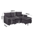 Oikiture 3-Seater Sofa with Ottoman