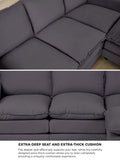 Oikiture 3-Seater Sofa with Ottoman