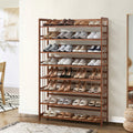 Oikiture Shoe Rack Storage Organizer Bamboo Stand 8 Shelves
