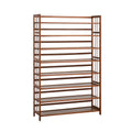 Oikiture Shoe Rack Storage Organizer Bamboo Stand 8 Shelves