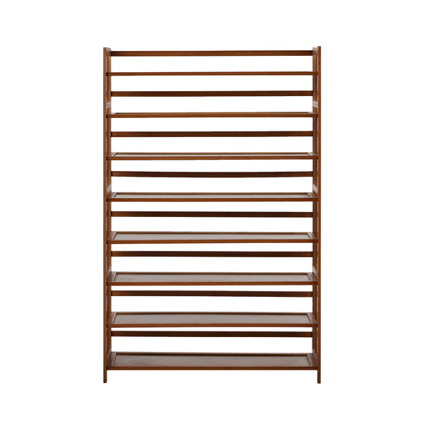 Oikiture Shoe Rack Storage Organizer Bamboo Stand 8 Shelves
