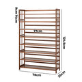 Oikiture Shoe Rack Storage Organizer Bamboo Stand 8 Shelves