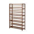 Oikiture Shoe Rack Storage Organizer Bamboo Stand 8 Shelves