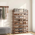 Oikiture Shoe Rack Storage Organizer Bamboo Stand 8 Shelves