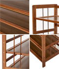 Oikiture Shoe Rack Storage Organizer Bamboo Stand 8 Shelves