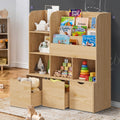 Oikiture Kids Bookcase with Toy Storage