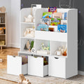 Oikiture Storage Cabinet - Antique Brown Bookcase