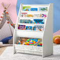 Oikiture Kids Bookshelf with 3 Boxes - White - Default Title