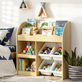 Oikiture Kids Storage - Walnut Bookshelf