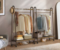 Oikiture Clothes Rack Garment Coat Stand Hanging Rail