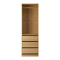 Oikiture Wardrobe - 3-Drawer Hanging
