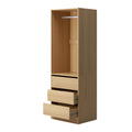 Oikiture Wardrobe - 3-Drawer Hanging