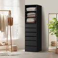 Oikiture Wardrobe Cabinet 6 Drawers and 3 Shelves - Black