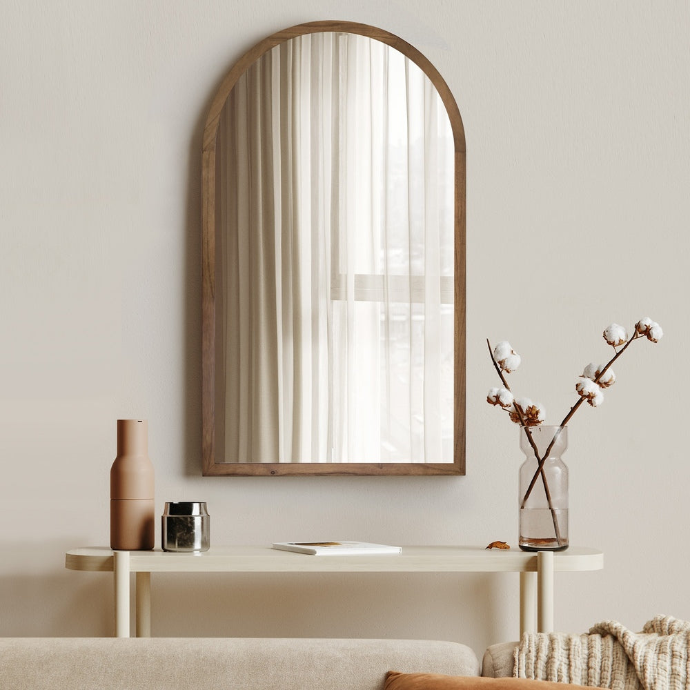 Oikiture  Arched Wall Mirror - Brown