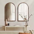 Oikiture  Arched Wall Mirror - Brown