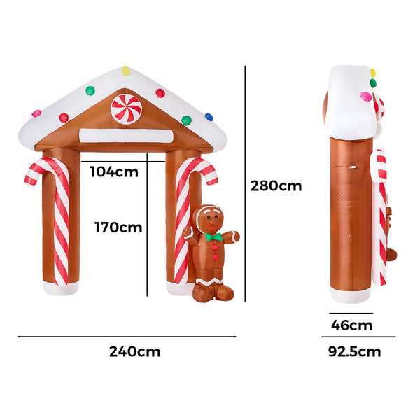 Tinseltown 2.8M Christmas Inflatable Archway LED Lights Party Xmas Decoration