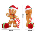 Tinseltown 2.4M Christmas Inflatable Gingerbread Man LED Lights Outdoor Decor