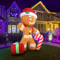 Tinseltown 2.4M Christmas Inflatable Gingerbread Man LED Lights Outdoor Decor