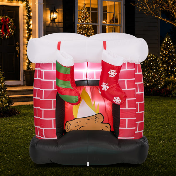 Tinseltown 1.5M Christmas Inflatable Fireplace LED Light Indoor Outdoor Decor