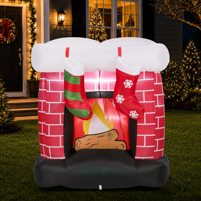 Tinseltown 1.5M Christmas Inflatable Fireplace LED Light Indoor Outdoor Decor