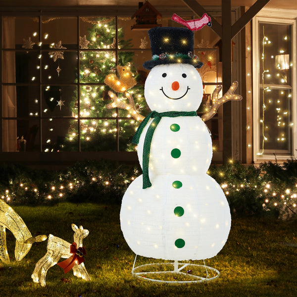 Tinseltown 3D Christmas LED Lights 1.63M Snowman Xmas Outdoor Decor Metal Frame