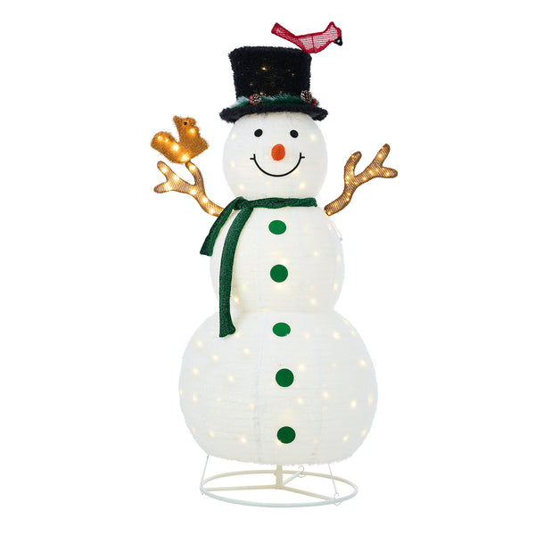 Tinseltown 3D Christmas LED Lights 1.63M Snowman Xmas Outdoor Decor Metal Frame