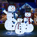 Tinseltown 3D Christmas LED Lights Set of 3 Snowmen Outdoor Xmas Decor Metal