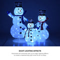 Tinseltown 3D Christmas LED Lights Set of 3 Snowmen Outdoor Xmas Decor Metal